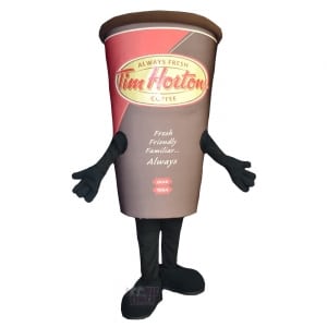 Custom Food Items Mascot Costume Tim hortons Coffeee