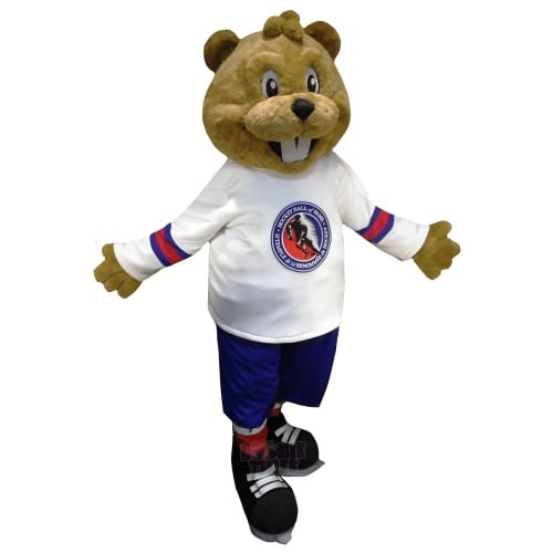 Hockey Hall of Fame Beaver Mascot With Logo